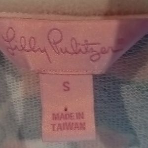 Lilly Pulitzer cotton blend l/s multi-colored jacket w kangaroo pocket Sz Small